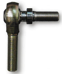 Alinabal - 0.19" ID, 5/8" Max OD, 1,200 Lb Max Static Cap, Spherical Rod End - 10-32 LH, 0.312" Shank Diam, 3/4" Shank Length, Steel with Molded Nyloy Raceway - Exact Tooling