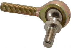 Alinabal - 1/4" ID, 3/4" Max OD, 1,650 Lb Max Static Cap, Spherical Rod End - 1/4-28 LH, 1" Shank Diam, 1" Shank Length, Steel with Molded Nyloy Raceway - Exact Tooling
