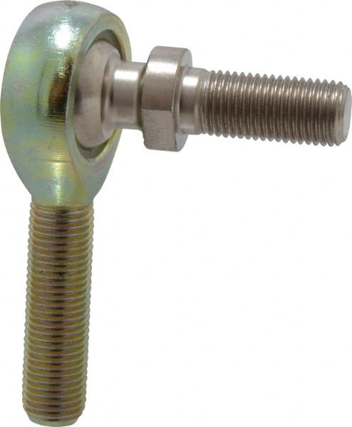 Alinabal - 3/8" ID, 1" Max OD, 3,250 Lb Max Static Cap, Spherical Rod End - 3/8-24 RH, 0.562" Shank Diam, 1-1/4" Shank Length, Steel with Molded Nyloy Raceway - Exact Tooling