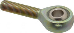 Alinabal - 3/8" ID, 1" Max OD, 3,200 Lb Max Static Cap, Spherical Rod End - 3/8-24 RH, 0.562" Shank Diam, 1-1/4" Shank Length, Steel with Molded Nyloy Raceway - Exact Tooling