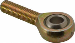 Alinabal - 7/16" ID, 1-1/8" Max OD, 3,750 Lb Max Static Cap, Spherical Rod End - 7/16-20 RH, 5/8" Shank Diam, 1-3/8" Shank Length, Steel with Molded Nyloy Raceway - Exact Tooling