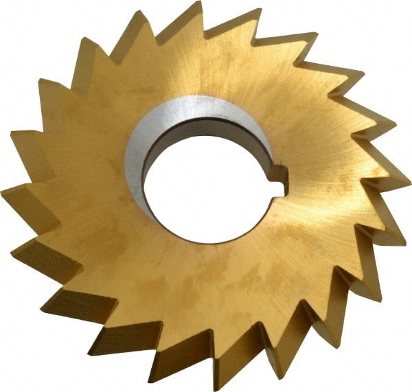 Made in USA - 4° 4" Cut Diam, 1/2" Cut Width, 1-1/4" Arbor, High Speed Steel Double-Angle Cutter - Exact Tooling