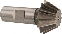 Made in USA - 1-1/2" Diam x 5/8" Width of Cut, 60° Included Angle, Shank Connection, High Speed Steel Single Angle Cutter - 3/4" Shank Diam, 2-3/4" Overall Length, Right Hand Cut, Uncoated - Exact Tooling