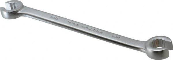 Proto - 13 x 14mm, Chrome Finish, Open End Flare Nut Wrench - 12 Points, 7-17/32" OAL, Steel, Double End Head - Exact Tooling