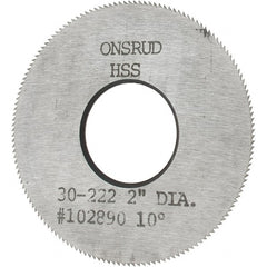 Onsrud - 2" Diam x 0.032" Blade Thickness x 3/4" Arbor Hole Diam, 150 Tooth Slitting and Slotting Saw - Arbor Connection, High Speed Steel - Exact Tooling