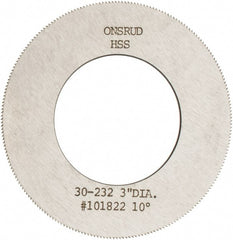 Onsrud - 3" Diam x 0.032" Blade Thickness x 1-5/8" Arbor Hole Diam, 224 Tooth Slitting and Slotting Saw - Arbor Connection, High Speed Steel - Exact Tooling