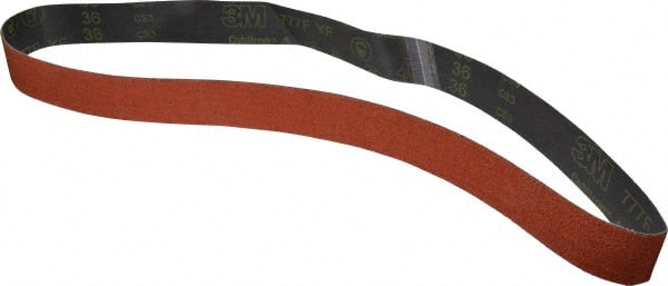 3M - 2" Wide x 60" OAL, 36 Grit, Ceramic Abrasive Belt - Ceramic, Very Coarse, Coated, YF Weighted Cloth Backing, Wet/Dry, Series 777F - Exact Tooling