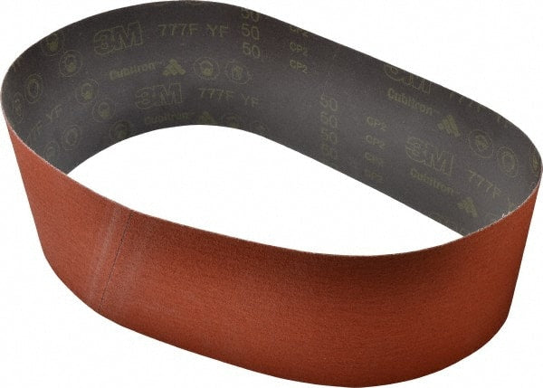 3M - 6" Wide x 48" OAL, 50 Grit, Ceramic Abrasive Belt - Ceramic, Coarse, Coated, YF Weighted Cloth Backing, Wet/Dry, Series 777F - Exact Tooling