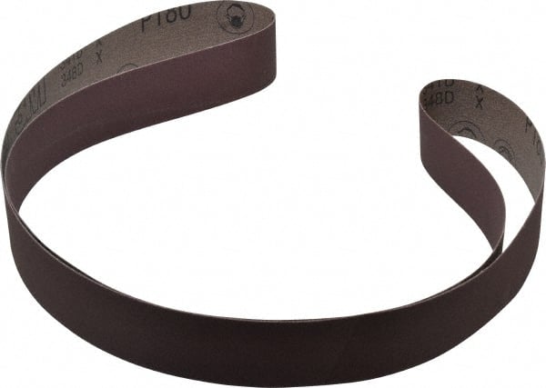3M - 1-1/2" Wide x 60" OAL, 180 Grit, Aluminum Oxide Abrasive Belt - Aluminum Oxide, Very Fine, Coated, X Weighted Cloth Backing, Series 341D - Exact Tooling