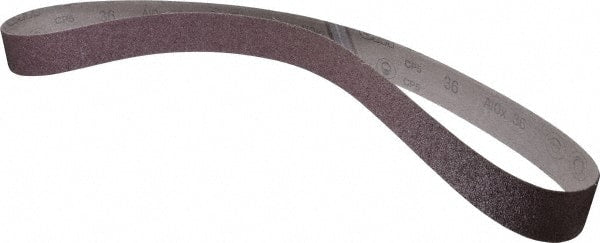 3M - 2" Wide x 60" OAL, 36 Grit, Aluminum Oxide Abrasive Belt - Aluminum Oxide, Very Coarse, Coated, X Weighted Cloth Backing, Series 341D - Exact Tooling
