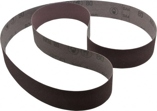 3M - 2" Wide x 72" OAL, 80 Grit, Aluminum Oxide Abrasive Belt - Aluminum Oxide, Medium, Coated, X Weighted Cloth Backing, Series 241D - Exact Tooling