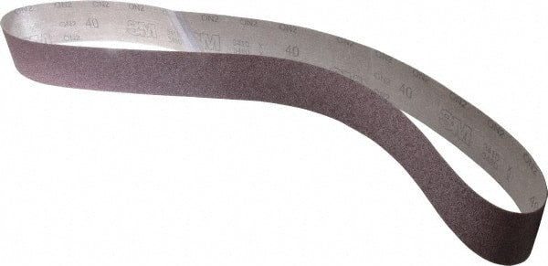 3M - 2-1/2" Wide x 60" OAL, 40 Grit, Aluminum Oxide Abrasive Belt - Aluminum Oxide, Coarse, Coated, X Weighted Cloth Backing, Series 341D - Exact Tooling