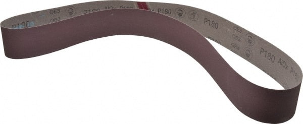 3M - 2-1/2" Wide x 60" OAL, 180 Grit, Aluminum Oxide Abrasive Belt - Aluminum Oxide, Very Fine, Coated, X Weighted Cloth Backing, Series 341D - Exact Tooling