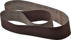 3M - 2-1/2" Wide x 60" OAL, 240 Grit, Aluminum Oxide Abrasive Belt - Aluminum Oxide, Very Fine, Coated, X Weighted Cloth Backing, Series 341D - Exact Tooling
