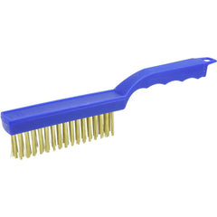 Hand Wire Scratch Brush, .012 Brass Wire Fill, Plastic Handle - Exact Tooling