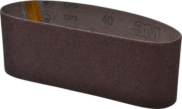3M - 4" Wide x 24" OAL, 40 Grit, Aluminum Oxide Abrasive Belt - Aluminum Oxide, Coarse, Coated, X Weighted Cloth Backing, Series 341D - Exact Tooling
