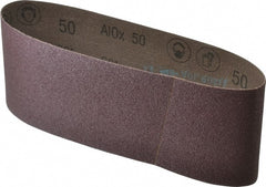 3M - 4" Wide x 24" OAL, 50 Grit, Aluminum Oxide Abrasive Belt - Aluminum Oxide, Coarse, Coated, X Weighted Cloth Backing, Series 341D - Exact Tooling