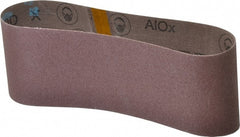 3M - 4" Wide x 24" OAL, 80 Grit, Aluminum Oxide Abrasive Belt - Aluminum Oxide, Medium, Coated, X Weighted Cloth Backing, Series 240D - Exact Tooling