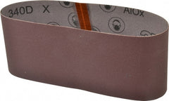 3M - 4" Wide x 24" OAL, 120 Grit, Aluminum Oxide Abrasive Belt - Aluminum Oxide, Fine, Coated, X Weighted Cloth Backing, Series 240D - Exact Tooling