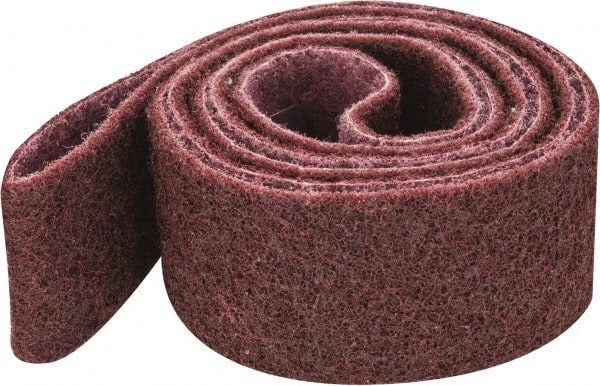 3M - 2" Wide x 72" OAL, Aluminum Oxide Abrasive Belt - Aluminum Oxide, Medium, Nonwoven, Series SC-BS - Exact Tooling