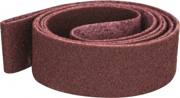 3M - 3" Wide x 132" OAL, Aluminum Oxide Abrasive Belt - Aluminum Oxide, Medium, Nonwoven, Series SC-BS - Exact Tooling