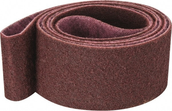 3M - 4" Wide x 132" OAL, Aluminum Oxide Abrasive Belt - Aluminum Oxide, Medium, Nonwoven, Series SC-BS - Exact Tooling