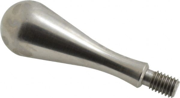 Gibraltar - 7/16-14 Threaded Stem, Fixed Handwheel & Machine Handle - Carbon Steel Bulb Shape Handle, 11/16" Long Carbon Steel Stem, 3-29/32" OAL - Exact Tooling