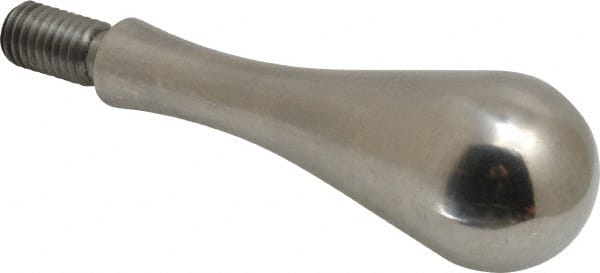 Gibraltar - 1/2-13 Threaded Stem, Fixed Handwheel & Machine Handle - Carbon Steel Bulb Shape Handle, 15/16" Long Carbon Steel Stem, 5" OAL - Exact Tooling