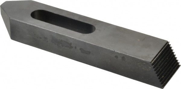 Jergens - 3/4" Stud, Low Carbon Steel, Plain Strap Clamp - 2-1/4" Travel, 8" OAL x 1-3/4" Wide x 1-1/8" High, Black Oxide Finish, Tapered Nose - Exact Tooling