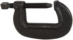 Hargrave - Extra Heavy-Duty 6-1/4" Max Opening, 3-3/8" Throat Depth, Forged Steel Standard C-Clamp - 27,500 Lb Capacity, 0" Min Opening, Standard Throat Depth, Cold Drawn Steel Screw - Exact Tooling