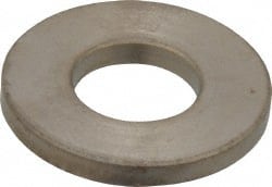 Gibraltar - 1/2" Screw, Grade 12L14 Case Hardened Steel Standard Flat Washer - 17/32" ID x 1-1/8" OD, 1/8" Thick, Nickel-Plated Finish - Exact Tooling