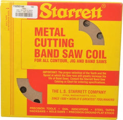 Starrett - 1/8" x 100' x 0.025" Carbon Steel Band Saw Blade Coil Stock - 14 TPI, Toothed Edge, Straight Form, Raker Set, Flexible Back, No Rake Angle, Constant Pitch, Contour Cutting - Exact Tooling