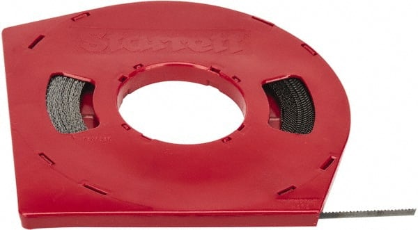 Starrett - 1/4" x 100' x 0.025" Carbon Steel Band Saw Blade Coil Stock - 10 TPI, Toothed Edge, Straight Form, Raker Set, Flexible Back, No Rake Angle, Constant Pitch, Contour Cutting - Exact Tooling