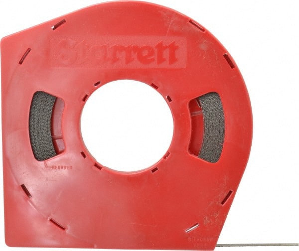 Starrett - 3/8" x 100' x 0.025" Carbon Steel Band Saw Blade Coil Stock - 18 TPI, Toothed Edge, Straight Form, Wavy Set, Flexible Back, No Rake Angle, Constant Pitch, Contour Cutting - Exact Tooling