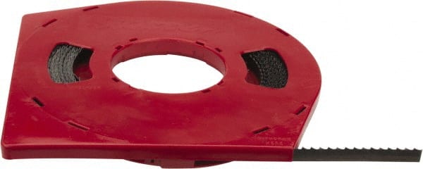 Starrett - 1/2" x 100' x 0.025" Carbon Steel Band Saw Blade Coil Stock - 4 TPI, Toothed Edge, Skip Form, Raker Set, Flexible Back, No Rake Angle, Constant Pitch, Contour Cutting - Exact Tooling