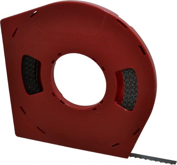 Starrett - 1/2" x 100' x 0.025" Carbon Steel Band Saw Blade Coil Stock - 3 TPI, Toothed Edge, Hook Form, Raker Set, Flexible Back, Positive Angle, Constant Pitch, Contour Cutting - Exact Tooling