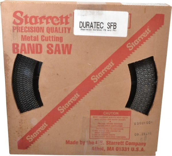 Starrett - 3/4" x 100' x 0.032" Carbon Steel Band Saw Blade Coil Stock - 6 TPI, Toothed Edge, Straight Form, Raker Set, Flexible Back, No Rake Angle, Constant Pitch, Contour Cutting - Exact Tooling