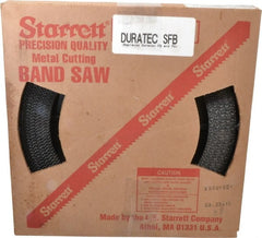 Starrett - 3/4" x 100' x 0.032" Carbon Steel Band Saw Blade Coil Stock - 6 TPI, Toothed Edge, Straight Form, Raker Set, Flexible Back, No Rake Angle, Constant Pitch, Contour Cutting - Exact Tooling