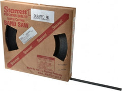 Starrett - 3/4" x 100' x 0.032" Carbon Steel Band Saw Blade Coil Stock - 10 TPI, Toothed Edge, Straight Form, Raker Set, Flexible Back, No Rake Angle, Constant Pitch, Contour Cutting - Exact Tooling