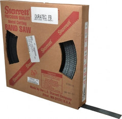 Starrett - 1" x 100' x 0.035" Carbon Steel Band Saw Blade Coil Stock - 10 TPI, Toothed Edge, Straight Form, Raker Set, Flexible Back, No Rake Angle, Constant Pitch, Contour Cutting - Exact Tooling