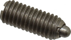 Gibraltar - 10-32, 0.468" Thread Length, 0.065" Plunger Projection, Stainless Steel Threaded Spring Plunger - 0.093" Max Plunger Diam, 0.468" Plunger Length, 0.75 Lb Init End Force, 2.5 Lb Final End Force - Exact Tooling