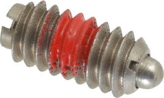 Gibraltar - 1/4-20, 17/32" Thread Length, 0.078" Plunger Projection, Stainless Steel Threaded Spring Plunger - 0.119" Max Plunger Diam, 0.531" Plunger Length, 3 Lb Init End Force, 10.5 Lb Final End Force - Exact Tooling