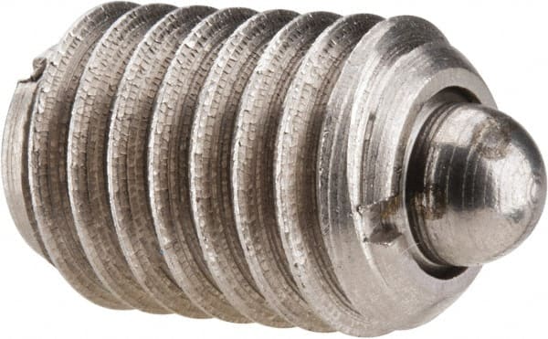 Gibraltar - 1/2-13, 3/4" Thread Length, 0.151" Plunger Projection, Stainless Steel Threaded Spring Plunger - 1/4" Max Plunger Diam, 0.75" Plunger Length, 1.75 Lb Init End Force, 5.5 Lb Final End Force - Exact Tooling