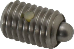 Gibraltar - 1/2-13, 3/4" Thread Length, 0.151" Plunger Projection, Stainless Steel Threaded Spring Plunger - 1/4" Max Plunger Diam, 0.75" Plunger Length, 1.75 Lb Init End Force, 5.5 Lb Final End Force - Exact Tooling