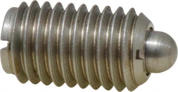 Gibraltar - 5/8-11, 1-1/16" Thread Length, 0.215" Plunger Projection, Stainless Steel Threaded Spring Plunger - 0.31" Max Plunger Diam, 1.062" Plunger Length, 7 Lb Init End Force, 50 Lb Final End Force - Exact Tooling