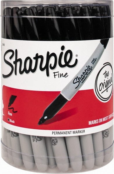 Sharpie - Black Dye & Pigment-Based Ink Wet Surface Pen - Fine Tip, AP Nontoxic Ink - Exact Tooling