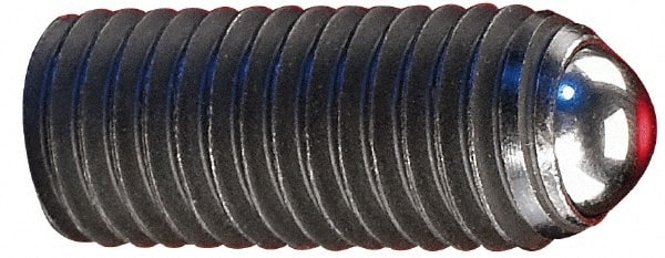 Gibraltar - 1" OAL, 5/8-11, Stainless Steel, Headless Rolling Ball End Clamping Screw - 0.472" Ball Diam - Exact Tooling