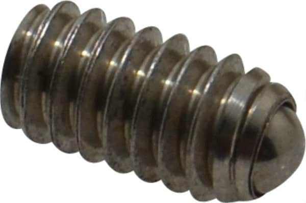 Gibraltar - 1/2" OAL, 1/4-20, Stainless Steel, Headless Rolling Ball End Clamping Screw - 0.157" Ball Diam - Exact Tooling