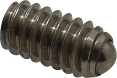 Gibraltar - 1/2" OAL, 1/4-20, Stainless Steel, Headless Rolling Ball End Clamping Screw - 0.157" Ball Diam - Exact Tooling