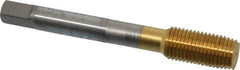 OSG - 7/16-20 UNF H5 Thread Limit Plug Thread Forming Tap - Cobalt, TiN Finish, 3-5/32" OAL, 1-7/16" Thread Length, Right Hand Thread, Series HY-PRO NRT - Exact Tooling